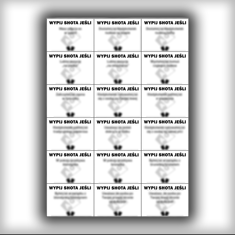 Zestaw "Pytanie czy Wyzwanie" + "Wypij Shota Jeśli" (Do Wydruku)